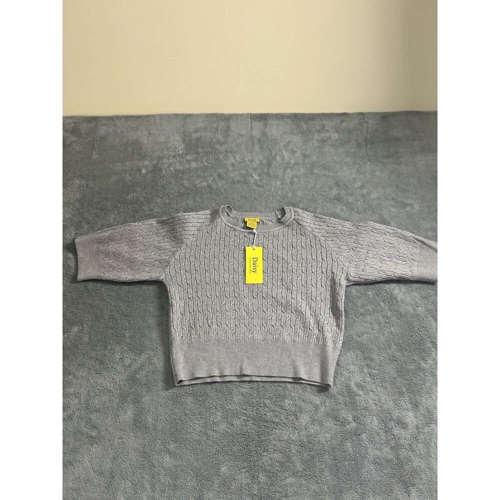 Daisy Pullover Belly Sweater Small Gray NEW 149